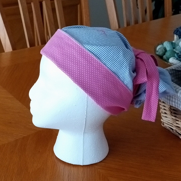 Scrub Room for Ponytail Hat Woman's Reversible Flamingo Embroidered NWOT - Picture 3 of 6